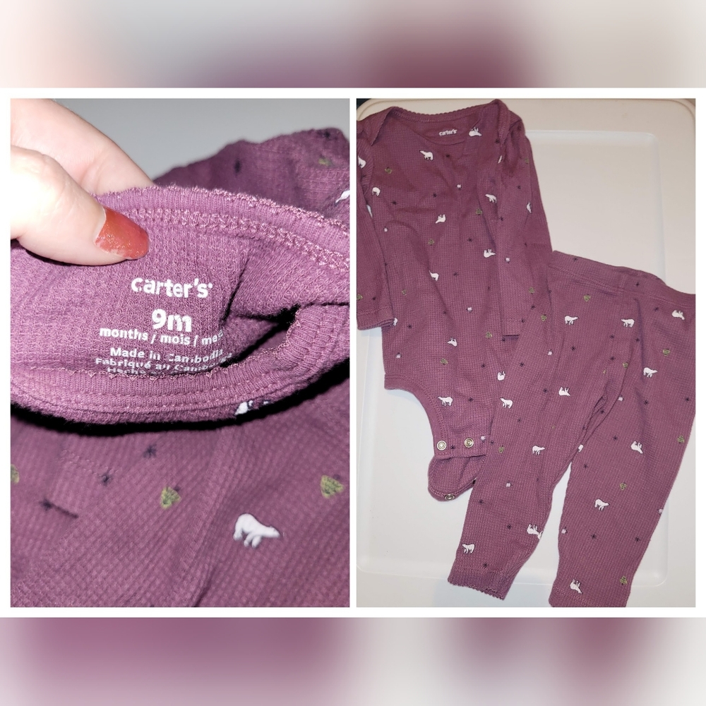 Carter's Purple Baby Outfit with Animal Print